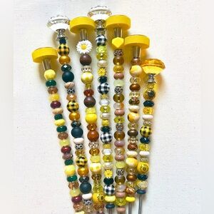 Sunflower Beaded Plant Stakes
